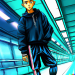 DALL·E 2023-03-10 23.35.00 - a scally guy, bad boy, in tracksuit in the subway, manga style, digital art